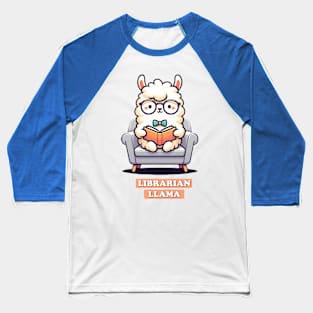 Librarian llama Reading A Book | Adorable Llama Bookworm | Cozy Reading Moments Baseball T-Shirt